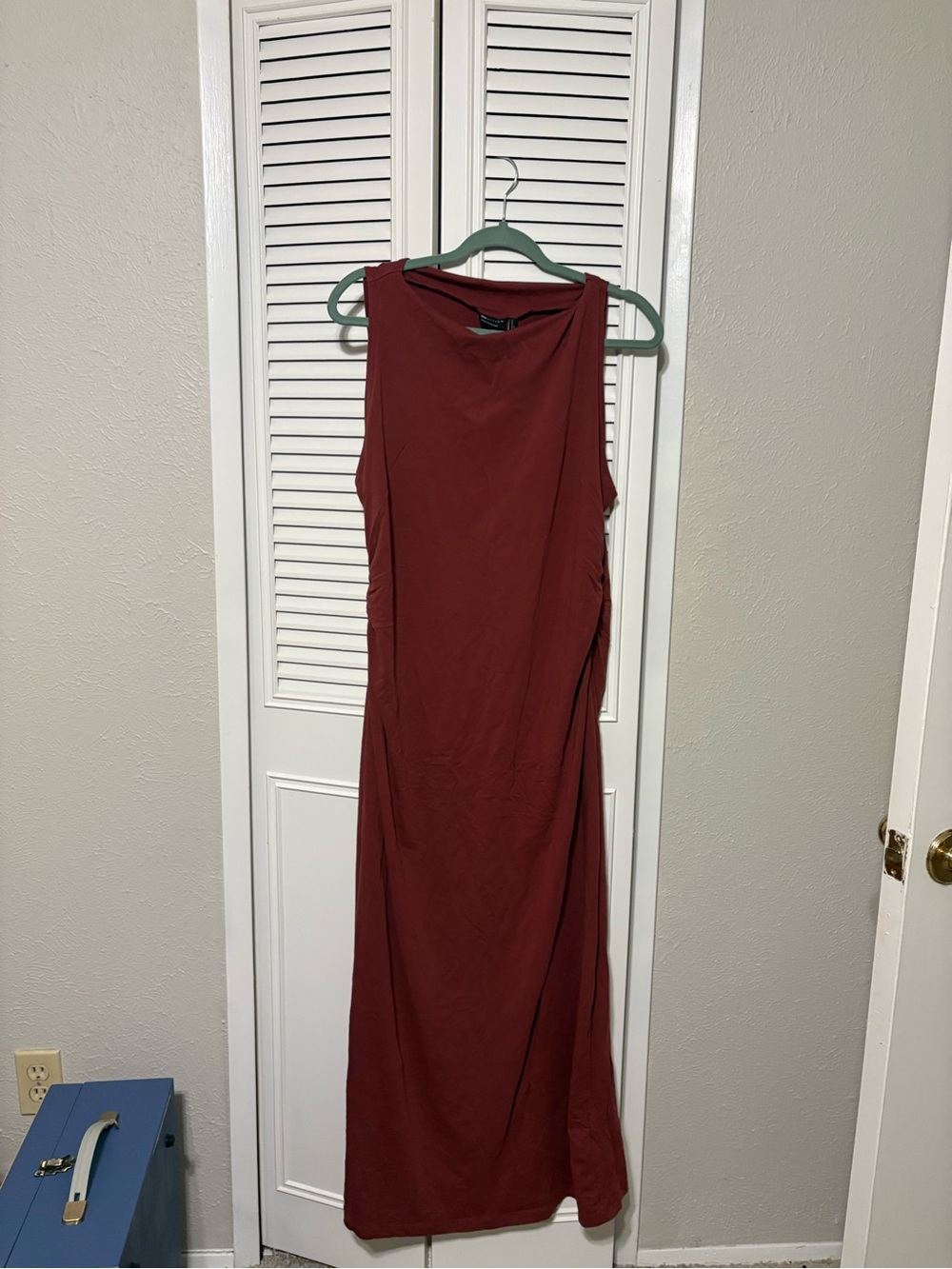 ASOS Sleeveless Maxi Dress in Brick Red